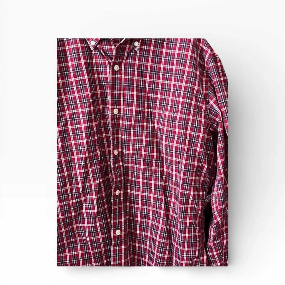 J. Crew Heritage‎ Men’s Plaid Button-Up Shirt Size Large Red Blue White